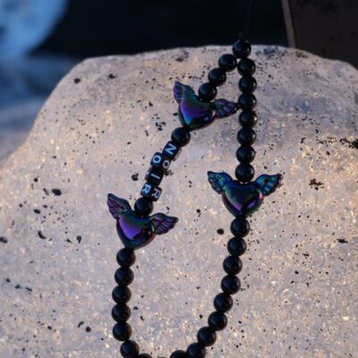 99% angel black phone charm