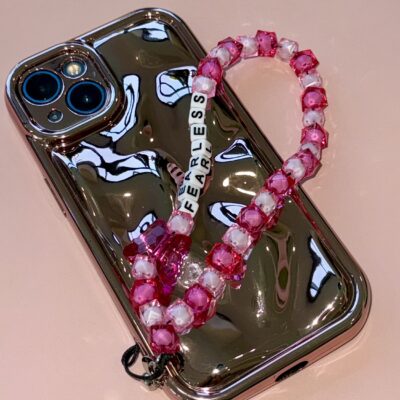 Fearless pink phone charm