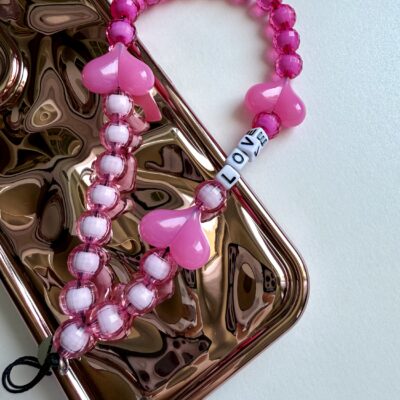 Love pink phone charm